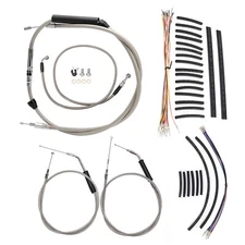 Wide Glide Clutch Line &  Brake Throttle Cable kit for 96-06 Harley Dyna no ABS