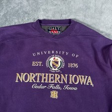 Vintage Northern Iowa Panthers Sweatshirt Mens Large Purple Crew Neck Boxy Fit