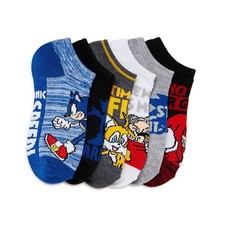 Sonic the Hedgehog Boys Size S Low Cut No Show Socks Shoe Size 4.5-8.5