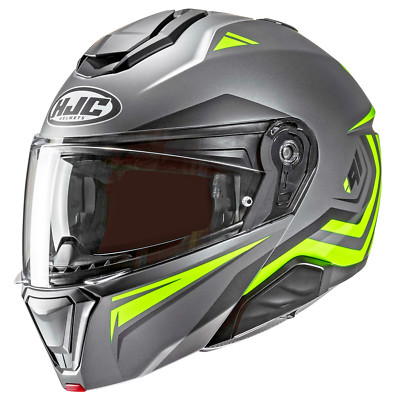 HJC i91 Tricus Modular SunShield Motorcycle Helmet Hi-Viz MD Medium DOT USA