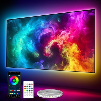 LED Lights for TV 70-85 Inch, 18FT ICRGB TV LED Backlight Kit Work with APP & Re