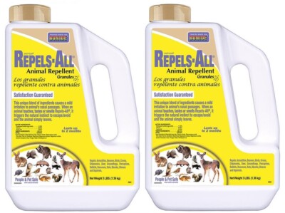 2~ Bonide Repels-All Animal Repellent Granules For Most Animal Types 3 lb