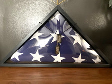 Large Flag Display Case Veterans Military Display Box Black Polished Plexiglass