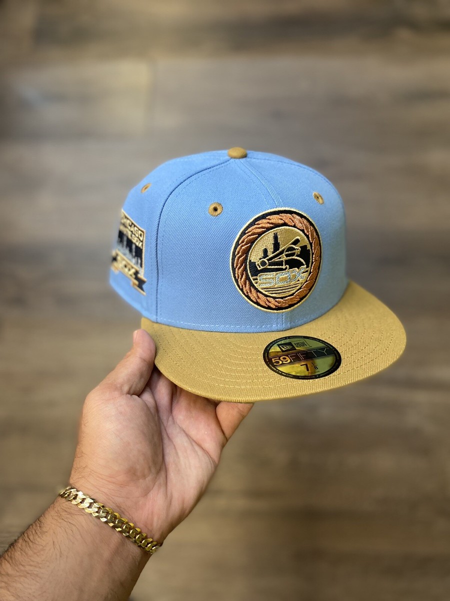 New Era Chicago White Sox Sky Blue/Khaki 59fifty Fitted Side Patch