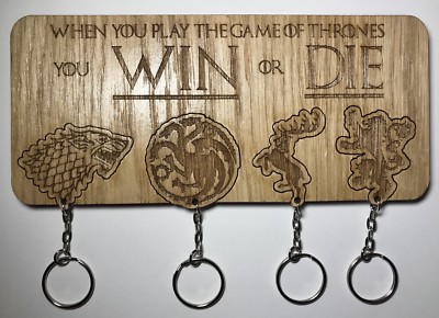 Game Of Thrones Stark Christmas Crest Keyring Keychain Wall Mount Key  Holder UK
