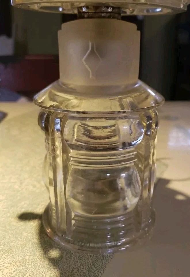 Vintage 1940s-50s Nautical Ocean Lantern Glass Light Lamp Ceiling Fixture - Image 2 of 4