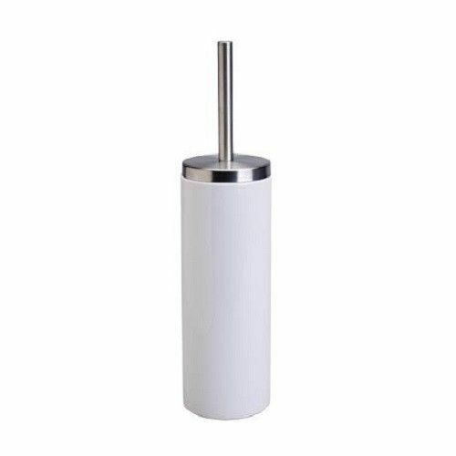 TOILET BRUSH WITH HOLDER SET FREE STANDING METAL BATHROOM CHROME WHITE BLACK - Picture 3 of 7