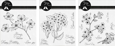 Zwei Eichelhäher - Blumen/Blumen unmontiert Clear Stamps - KOSTENLOSER UK-VERSAND