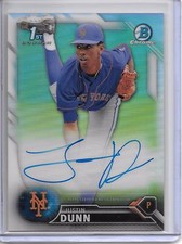 2016 Bowman Chrome JUSTIN DUNN REFRACTOR AUTO RC #336/499 NEW YORK METS!!
