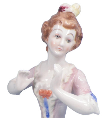 Porcelain Half Doll Victorian Lady Pin Cushion Shackman Vintage Vanity Accessory