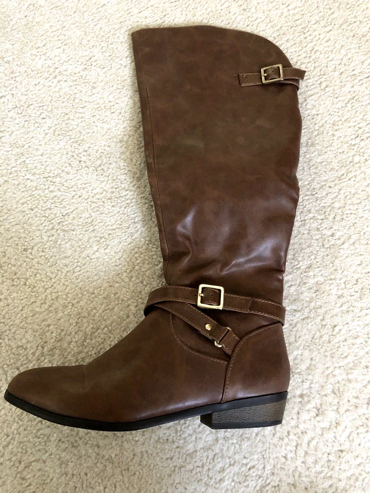 Material Niña Botas Altas Coñac Talla 7.5 M Hebilla Cremallera Caja MCAPRI Forradas Foto 2 de 4