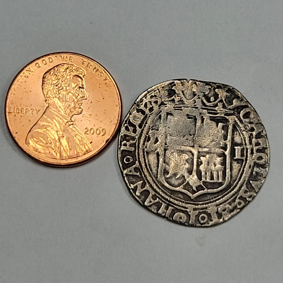 1552-1553 Mexico Silver Cob 1 Real Carlos & Joanna Early Issue 3.19g *J205 - Image 3 of 4