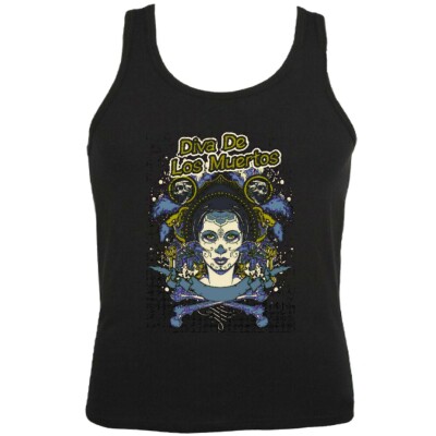 Tank Top DIVA DE LOS MUERTOS SKULL BIKERSHIRT GOTHIC BIKE CLUB MC MOTORCYCLE