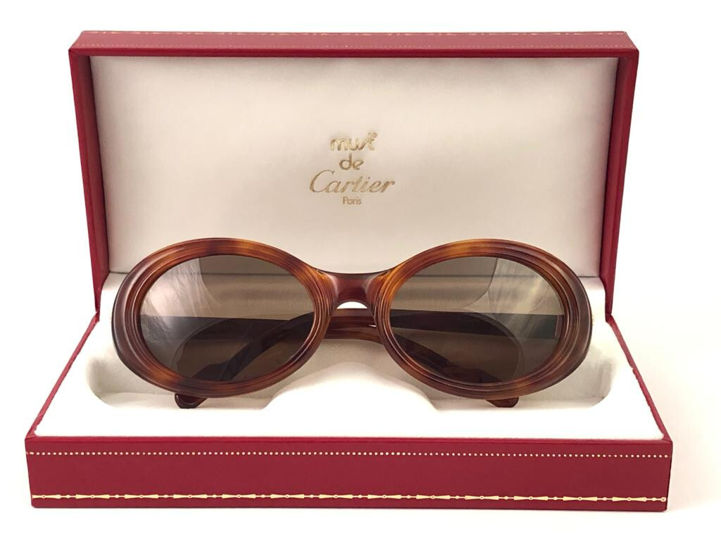 CARTIER FRISSON LIGHT TORTOISE 8K GOLD PLATED ACCENTS 1990  display picture 2