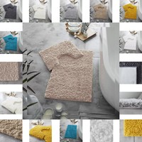 100% Cotton Luxury Reversible 2-Pc Bath & Pedestal Mat Set Thick, Soft, Non-Slip