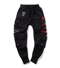 Niepce Streetwear Unisex Jogger Pants Ripped Urban Fashion Black Sweatpants