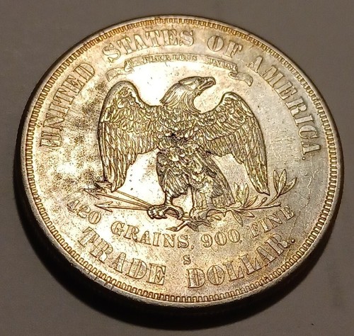1874-S TRADE DOLLAR 90 % Silber - - Bild 4 von 6