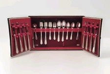 1847 Rogers Bros Ancestral Service for 8 Al Silverplate Flatware Set 43 Pcs