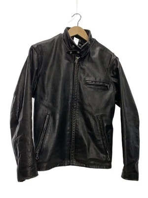 Chaqueta Schott Single Riders 36 cuero negro quemaduras solares - Imagen 1 de 4