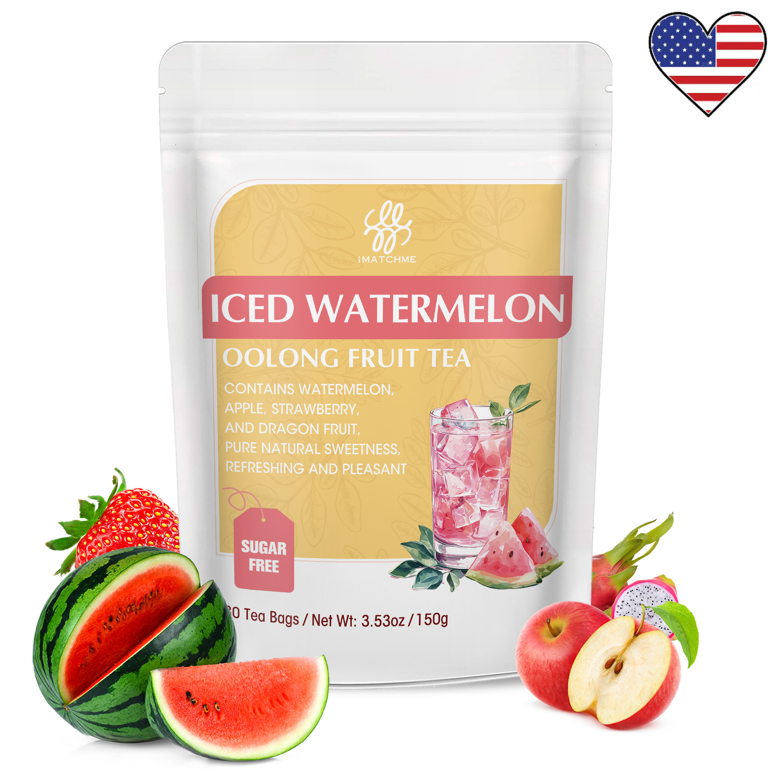 Bags Tea &strawberry,watermelon, Apple Dragon Fruit