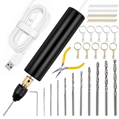 Electric Drill, 74Pcs Mini Drills with 3-Jaw Clamp&10 Drill Bit
