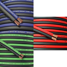 8 Gauge OFC Speaker Wire 100% Copper Cable Multi Length Sky High Car Audio Home