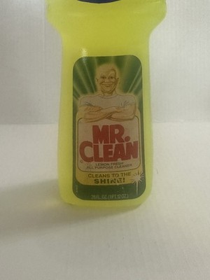 Vintage Mr Clean Lemon Fresh All Purpose Cleaner P & G 1986 Full Display Prop 