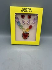 Super Smalls Heart Pendant Rainbow Necklace and Earrings Set for Girls age 3+