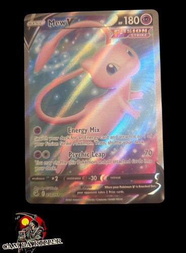 Mew V Full Art Holo Ultra Rare 250/264 Swsh08 Fusion Strike Pokemon TCG