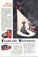 1933 Eveready Batteries Vintage Color Print Ad Dry Cell Ephemera
