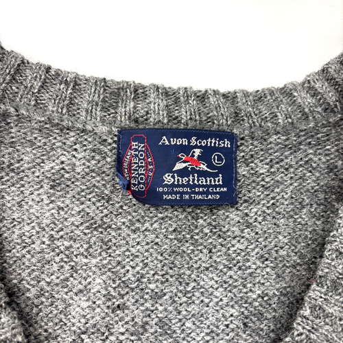 Chaleco Suéter de Lana Kenneth Gordon Argyle Shetland de Colección Cuello en V Grande Preppy - Imagen 4 de 5