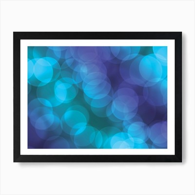 Blaues Bokeh Hintergrund Kunstdruck gerahmt Wandbild Poster Leinwanddruck Bild