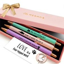 3pk Cute Cat Pens, Sassy and Funny Cat Lover Gifts for Women, Aesthetic Ballp...