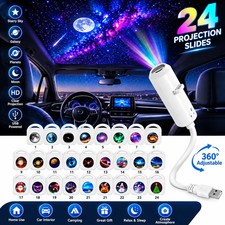 Plug and Play HD Star Projector Night Light, USB Galaxy Ocean Ceiling Projector