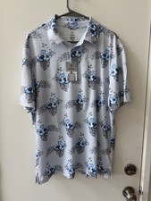 Men s Hurley Polo Shirt Aloha Hawaiian Floral Print Nwt Large L