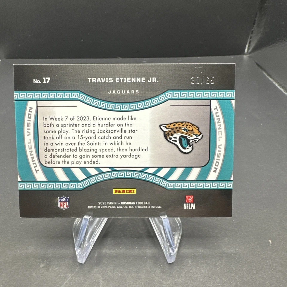 TRAVIS ETIENNE JR. 2023 Panini Obsidian Tunnel Vision ORANGE ELECTRIC ETCH #/65 - Image 2 of 4