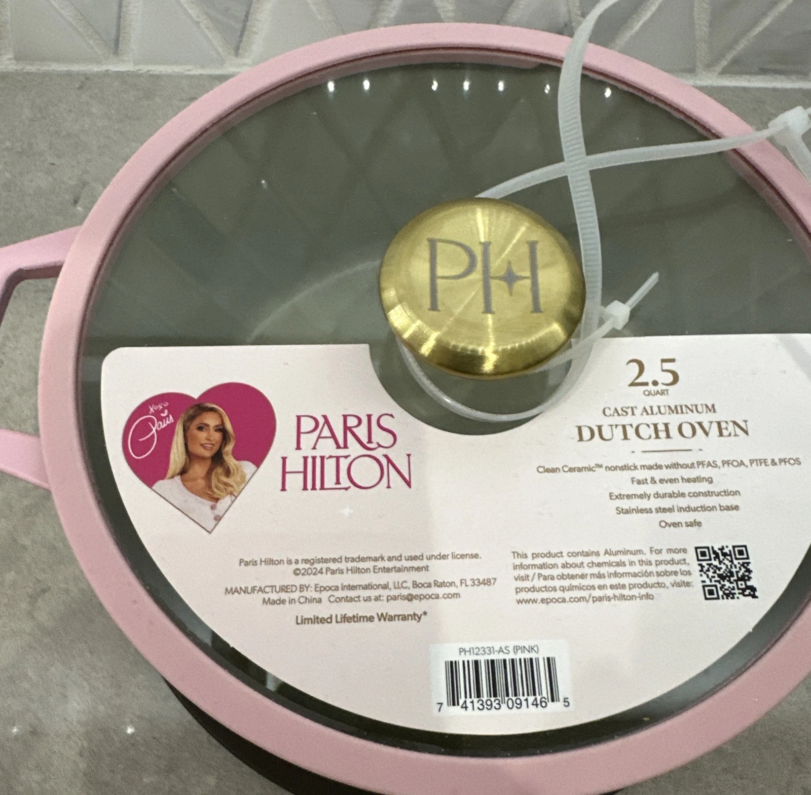 Paris Hilton Pink 2.5 Quart Cast Aluminum Dutch Oven Pot NWT