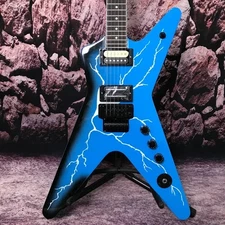 Custom Dimebag Dean Electric Guitar Blue Tremolo Bridge Black Hardware Lightning