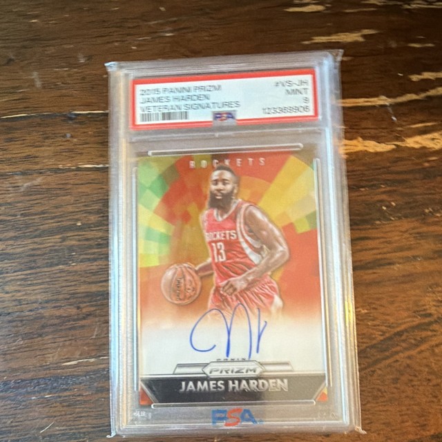Panini Prizm 2015 James Harden Veteran Signatures VS-JH PSA 9 Auto 108/150