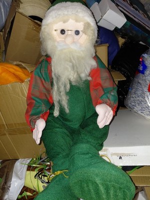 Vintage Santa Claus Christmas Doll green and red outfit