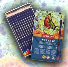Derwent Inktense Permanent Watercolour Pencil 12Tin Professional Quality 0700928