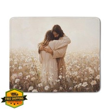 DOFQZ Christian Jesus Mouse Pad, Jesus Hugging Woman Religious Mouse Pads Mou...