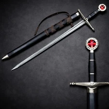 24" Prince Sword w/ Sheath Crusader Knight Templar Short Sword Medieval Replica