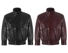 Women's Bomber Baggy Fit Oversized Soft Real Leather Jacket Blouson Style Jacket