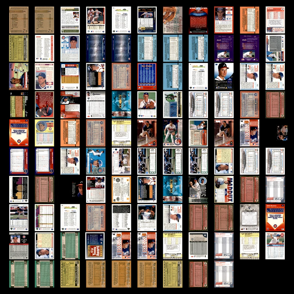 Greg Maddux Lote 108 Tarjetas de Béisbol 2001 Fleer Tradition Atlanta Braves Set MLB Foto 2 de 4