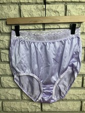 Pink K Satin Panties Hi Waist Sz 8 Second Skin Shiny Nylon Silky Vintage Purple