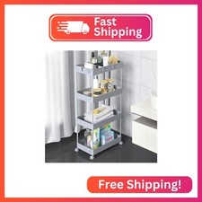 SPACELEAD 4 Tier Rolling Cart with Wheels, Storage Craft Art Trolley Organizer S
