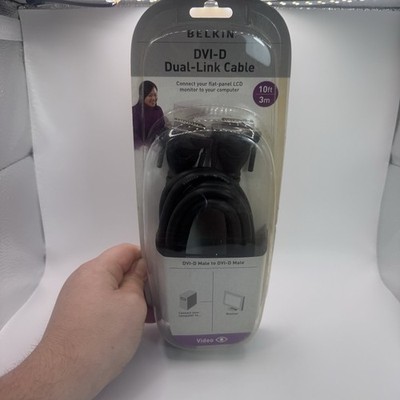 Belkin Gold-Plated DVI-D Dual-Link Cable DVI-D Male to Male 10 ft Black