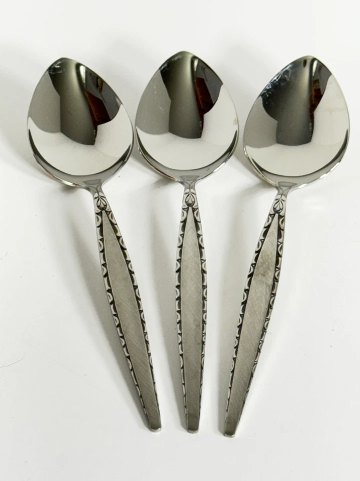 VENETIA Oneida Community Stainless 6 7/8” Oval Soup Spoons Set Of 3 - Image 2 of 4