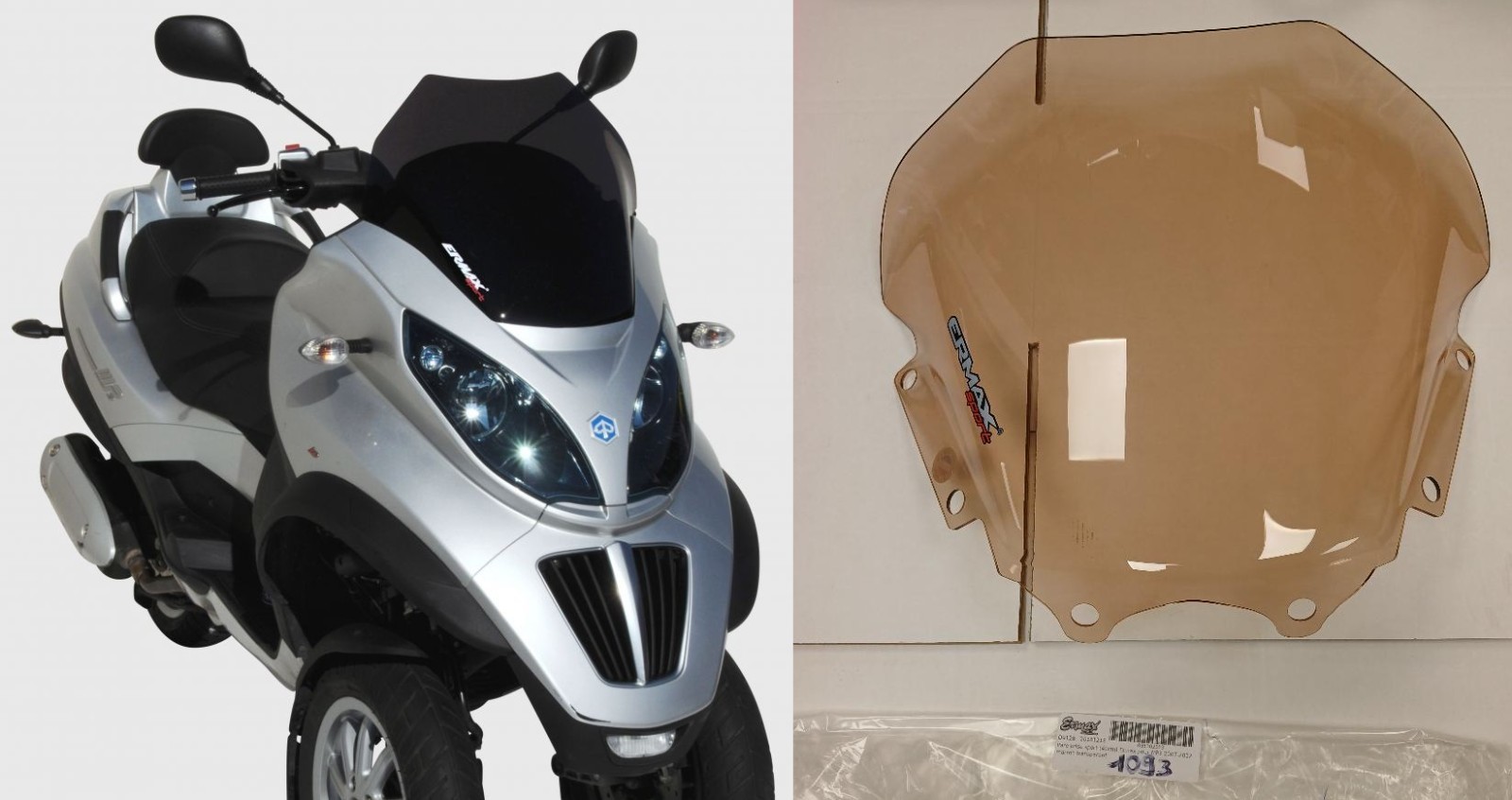 Bulle sport Piaggio MP3 Ermax marron pour réduire la prise au vent